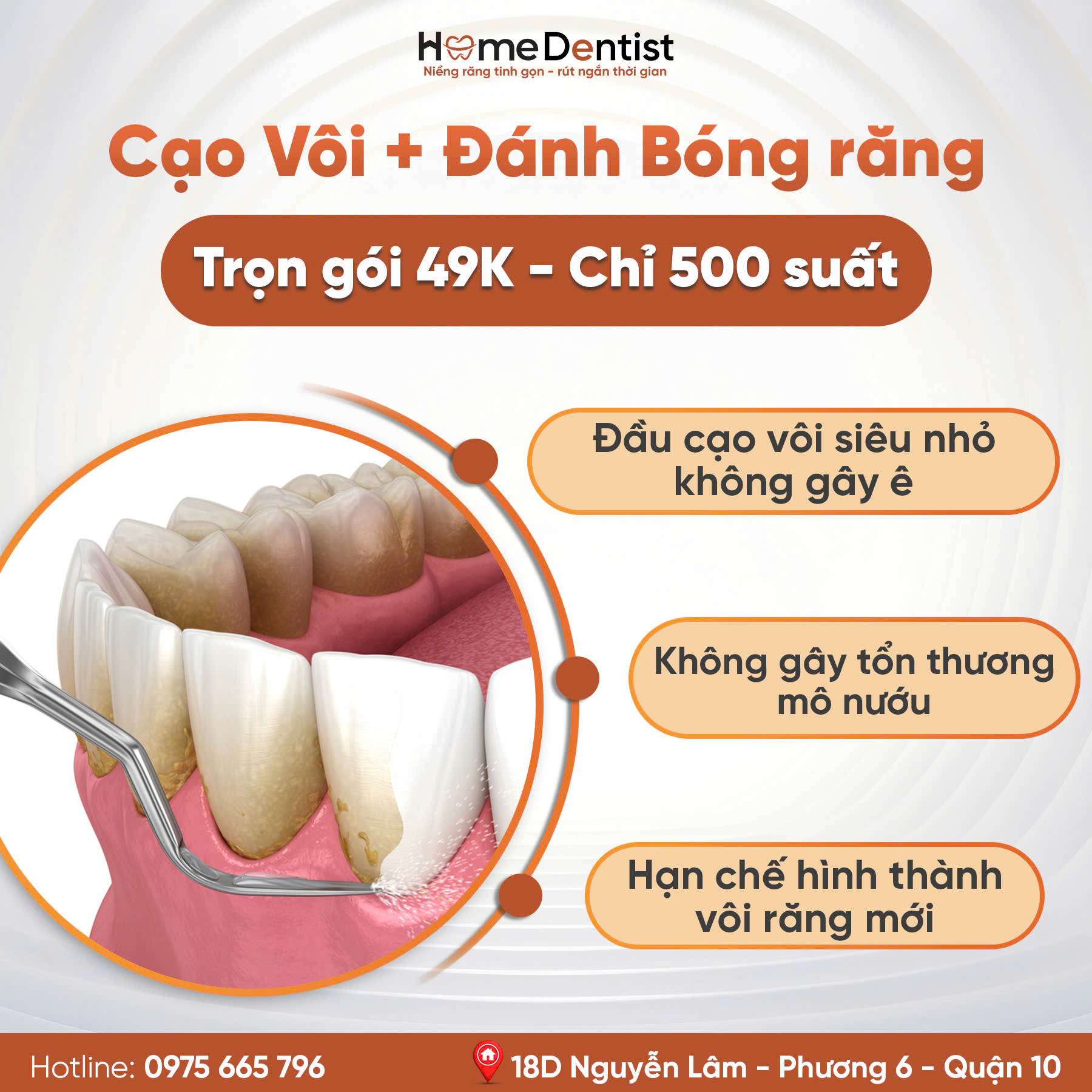Cạo vôi đánh bóng ưu đãi 49K